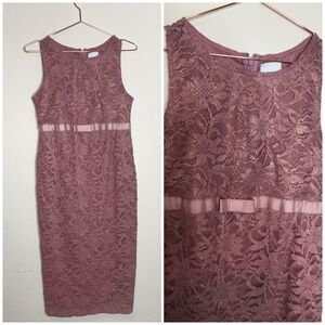 ASOS maternity lace and satin bow‎ midi dress